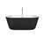 Wyndham WCOBT100360BKATP11PC Mermaid 60 Inch Freestanding Bathtub in Black with White Interior with Floor Mounted Faucet, Drain and Overflow Trim in Polished Chrome