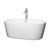 Wyndham WCOBT100360ATP11PC Mermaid 60 Inch Freestanding Bathtub in White with Floor Mounted Faucet, Drain and Overflow Trim in Polished Chrome