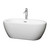 Wyndham WCOBT100260ATP11PC Soho 60 Inch Freestanding Bathtub in White with Floor Mounted Faucet, Drain and Overflow Trim in Polished Chrome