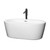 Wyndham WCOBT100360PCATPBK Mermaid 60 Inch Freestanding Bathtub in White with Polished Chrome Trim and Floor Mounted Faucet in Matte Black