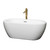 Wyndham WCOBT100260PCATPGD Soho 60 Inch Freestanding Bathtub in White with Polished Chrome Trim and Floor Mounted Faucet in Brushed Gold