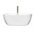 Wyndham WCOBT100260PCATPGD Soho 60 Inch Freestanding Bathtub in White with Polished Chrome Trim and Floor Mounted Faucet in Brushed Gold