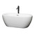 Wyndham WCOBT100260PCATPBK Soho 60 Inch Freestanding Bathtub in White with Polished Chrome Trim and Floor Mounted Faucet in Matte Black
