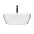 Wyndham WCOBT100260PCATPBK Soho 60 Inch Freestanding Bathtub in White with Polished Chrome Trim and Floor Mounted Faucet in Matte Black
