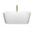 Wyndham WCOBT100360SWATPGD Mermaid 60 Inch Freestanding Bathtub in White with Shiny White Trim and Floor Mounted Faucet in Brushed Gold