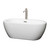 Wyndham WCOBT100260ATP11BN Soho 60 Inch Freestanding Bathtub in White with Floor Mounted Faucet, Drain and Overflow Trim in Brushed Nickel