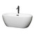 Wyndham WCOBT100260MBATPBK Soho 60 Inch Freestanding Bathtub in White with Floor Mounted Faucet, Drain and Overflow Trim in Matte Black