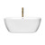 Wyndham WCOBT100260SWATPGD Soho 60 Inch Freestanding Bathtub in White with Shiny White Trim and Floor Mounted Faucet in Brushed Gold