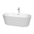Wyndham WCOBT101267ATP11PC Carissa 67 Inch Freestanding Bathtub in White with Floor Mounted Faucet, Drain and Overflow Trim in Polished Chrome
