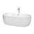 Wyndham WCOBT101367ATP11PC Juliette 67 Inch Freestanding Bathtub in White with Floor Mounted Faucet, Drain and Overflow Trim in Polished Chrome