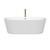 Wyndham WCOBT101267PCATPGD Carissa 67 Inch Freestanding Bathtub in White with Polished Chrome Trim and Floor Mounted Faucet in Brushed Gold