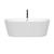Wyndham WCOBT101267PCATPBK Carissa 67 Inch Freestanding Bathtub in White with Polished Chrome Trim and Floor Mounted Faucet in Matte Black