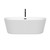 Wyndham WCOBT101267MBATPBK Carissa 67 Inch Freestanding Bathtub in White with Floor Mounted Faucet, Drain and Overflow Trim in Matte Black