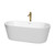 Wyndham WCOBT101267SWATPGD Carissa 67 Inch Freestanding Bathtub in White with Shiny White Trim and Floor Mounted Faucet in Brushed Gold