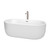 Wyndham WCOBT101367ATP11BN Juliette 67 Inch Freestanding Bathtub in White with Floor Mounted Faucet, Drain and Overflow Trim in Brushed Nickel
