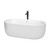 Wyndham WCOBT101367SWATPBK Juliette 67 Inch Freestanding Bathtub in White with Shiny White Trim and Floor Mounted Faucet in Matte Black