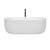 Wyndham WCOBT101367SWATPBK Juliette 67 Inch Freestanding Bathtub in White with Shiny White Trim and Floor Mounted Faucet in Matte Black