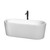 Wyndham WCBTK151167PCATPBK Ursula 67 Inch Freestanding Bathtub in White with Polished Chrome Trim and Floor Mounted Faucet in Matte Black
