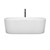 Wyndham WCBTK151167MBATPBK Ursula 67 Inch Freestanding Bathtub in White with Floor Mounted Faucet, Drain and Overflow Trim in Matte Black