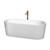 Wyndham WCBTK151167SWATPGD Ursula 67 Inch Freestanding Bathtub in White with Shiny White Trim and Floor Mounted Faucet in Brushed Gold