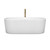 Wyndham WCBTK151167SWATPGD Ursula 67 Inch Freestanding Bathtub in White with Shiny White Trim and Floor Mounted Faucet in Brushed Gold
