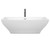 Wyndham WCBTK151871PCATPBK Maryam 71 Inch Freestanding Bathtub in White with Polished Chrome Trim and Floor Mounted Faucet in Matte Black