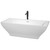 Wyndham WCBTK151871SWATPBK Maryam 71 Inch Freestanding Bathtub in White with Shiny White Trim and Floor Mounted Faucet in Matte Black