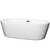 Wyndham WCOBT100371MBTRIM Mermaid 71 Inch Freestanding Bathtub in White with Matte Black Drain and Overflow Trim