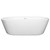 Wyndham WCOBT100371SWTRIM Mermaid 71 Inch Freestanding Bathtub in White with Shiny White Drain and Overflow Trim