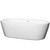 Wyndham WCOBT100371SWTRIM Mermaid 71 Inch Freestanding Bathtub in White with Shiny White Drain and Overflow Trim