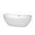 Wyndham WCOBT101465BNTRIM Rebecca 65 Inch Freestanding Bathtub in White with Brushed Nickel Drain and Overflow Trim
