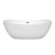 Wyndham WCOBT101465BNTRIM Rebecca 65 Inch Freestanding Bathtub in White with Brushed Nickel Drain and Overflow Trim