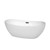 Wyndham WCOBT101465MBTRIM Rebecca 65 Inch Freestanding Bathtub in White with Matte Black Drain and Overflow Trim