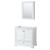 Wyndham WCS202036SWGCXSXXMED Deborah 36 Inch Single Bathroom Vanity in White, No Countertop, No Sink, Brushed Gold Trim, Medicine Cabinet Wyndham WCS202036SWGCXSXXMED Deborah 36 Inch Single Bathroom Vanity in White, No Countertop, No Sink, Brushed Gold Trim, Medicine Cabinet