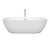 Wyndham WCOBT100272ATP11PC Soho 72 Inch Freestanding Bathtub in White with Floor Mounted Faucet, Drain and Overflow Trim in Polished Chrome