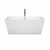 Wyndham WCBTK151459PCATPGD Sara 59 Inch Freestanding Bathtub in White with Polished Chrome Trim and Floor Mounted Faucet in Brushed Gold