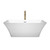 Wyndham WCBTK150459PCATPGD Tiffany 59 Inch Freestanding Bathtub in White with Polished Chrome Trim and Floor Mounted Faucet in Brushed Gold