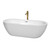 Wyndham WCOBT100272PCATPGD Soho 72 Inch Freestanding Bathtub in White with Polished Chrome Trim and Floor Mounted Faucet in Brushed Gold