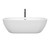 Wyndham WCOBT100272PCATPBK Soho 72 Inch Freestanding Bathtub in White with Polished Chrome Trim and Floor Mounted Faucet in Matte Black
