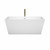 Wyndham  WCBTK151459SWATPGD Sara 59 Inch Freestanding Bathtub in White with Shiny White Trim and Floor Mounted Faucet in Brushed Gold