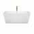 Wyndham WCBTK151459SWATPGD Sara 59 Inch Freestanding Bathtub in White with Shiny White Trim and Floor Mounted Faucet in Brushed Gold