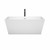 Wyndham WCBTK151459SWATPBK Sara 59 Inch Freestanding Bathtub in White with Shiny White Trim and Floor Mounted Faucet in Matte Black