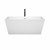 Wyndham WCBTK151459SWATPBK Sara 59 Inch Freestanding Bathtub in White with Shiny White Trim and Floor Mounted Faucet in Matte Black
