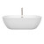 Wyndham WCOBT100272ATP11BN Soho 72 Inch Freestanding Bathtub in White with Floor Mounted Faucet, Drain and Overflow Trim in Brushed Nickel