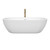Wyndham WCOBT100272SWATPGD Soho 72 Inch Freestanding Bathtub in White with Shiny White Trim and Floor Mounted Faucet in Brushed Gold