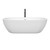 Wyndham WCOBT100272SWATPBK Soho 72 Inch Freestanding Bathtub in White with Shiny White Trim and Floor Mounted Faucet in Matte Black