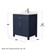 Wyndham WCG242430SBNCCUNSMXX Beckett 30 Inch Single Bathroom Vanity in Dark Blue, Carrara Cultured Marble Countertop, Undermount Square Sink, Brushed Nickel Trim