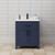 Wyndham WCG242430SBBCCUNSMXX Beckett 30 Inch Single Bathroom Vanity in Dark Blue, Carrara Cultured Marble Countertop, Undermount Square Sink, Matte Black Trim