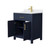 Wyndham WCG242430SBLWCUNSMXX Beckett 30 Inch Single Bathroom Vanity in Dark Blue, White Cultured Marble Countertop, Undermount Square Sink, Brushed Gold Trim