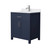 Wyndham WCG242430SBNWCUNSMXX Beckett 30 Inch Single Bathroom Vanity in Dark Blue, White Cultured Marble Countertop, Undermount Square Sink, Brushed Nickel Trim